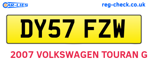 DY57FZW are the vehicle registration plates.