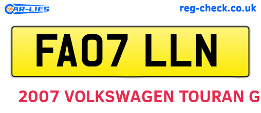 FA07LLN are the vehicle registration plates.