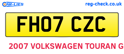 FH07CZC are the vehicle registration plates.