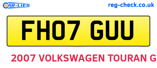 FH07GUU are the vehicle registration plates.