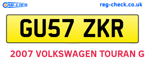 GU57ZKR are the vehicle registration plates.