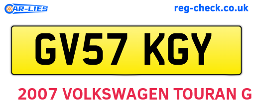 GV57KGY are the vehicle registration plates.