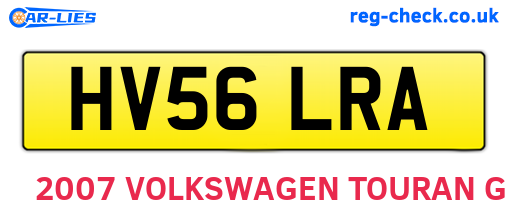 HV56LRA are the vehicle registration plates.