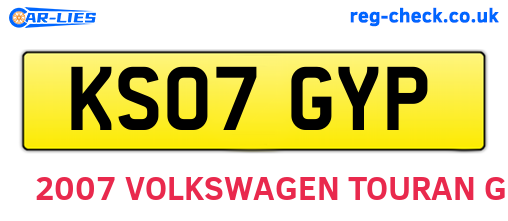 KS07GYP are the vehicle registration plates.