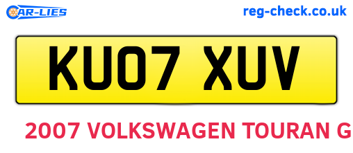 KU07XUV are the vehicle registration plates.