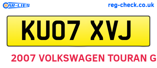 KU07XVJ are the vehicle registration plates.