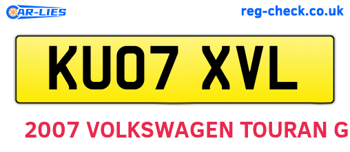 KU07XVL are the vehicle registration plates.