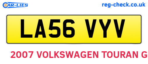 LA56VYV are the vehicle registration plates.