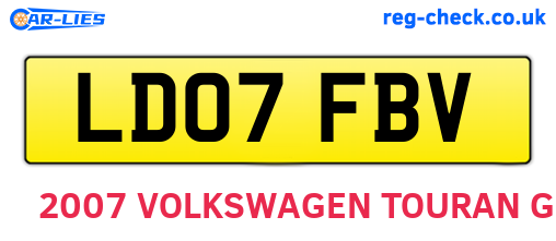LD07FBV are the vehicle registration plates.