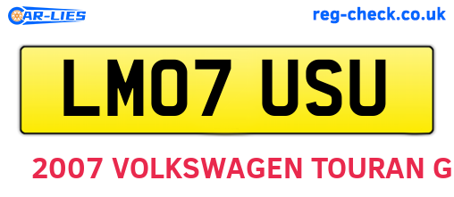 LM07USU are the vehicle registration plates.