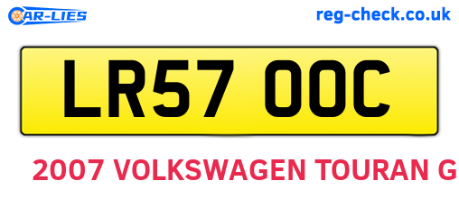 LR57OOC are the vehicle registration plates.