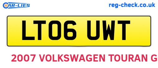 LT06UWT are the vehicle registration plates.