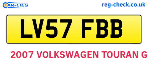 LV57FBB are the vehicle registration plates.