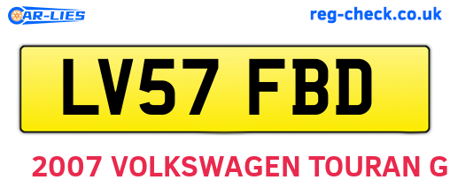 LV57FBD are the vehicle registration plates.