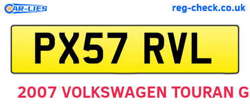 PX57RVL are the vehicle registration plates.