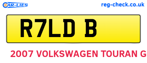 R7LDB are the vehicle registration plates.