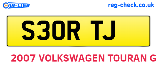 S30RTJ are the vehicle registration plates.