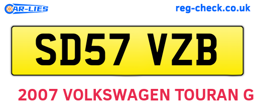 SD57VZB are the vehicle registration plates.