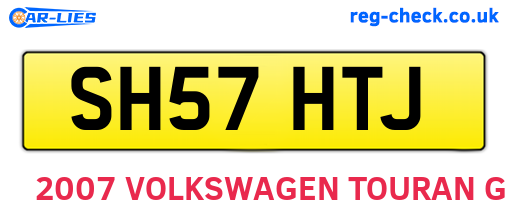 SH57HTJ are the vehicle registration plates.