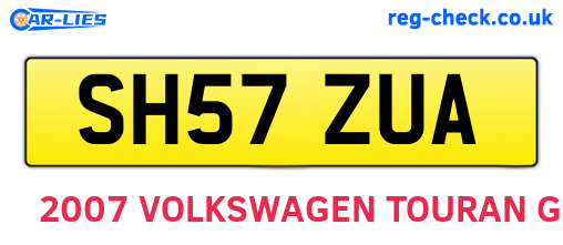 SH57ZUA are the vehicle registration plates.