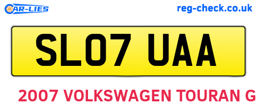 SL07UAA are the vehicle registration plates.