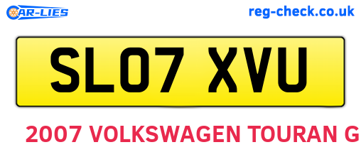 SL07XVU are the vehicle registration plates.