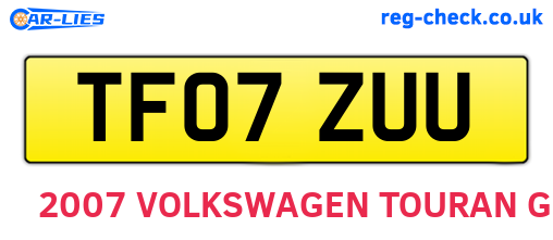 TF07ZUU are the vehicle registration plates.