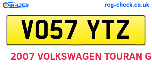 VO57YTZ are the vehicle registration plates.