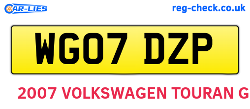 WG07DZP are the vehicle registration plates.