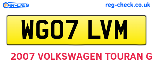 WG07LVM are the vehicle registration plates.