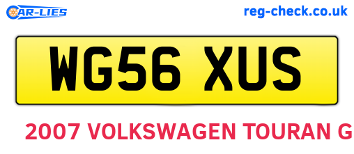 WG56XUS are the vehicle registration plates.