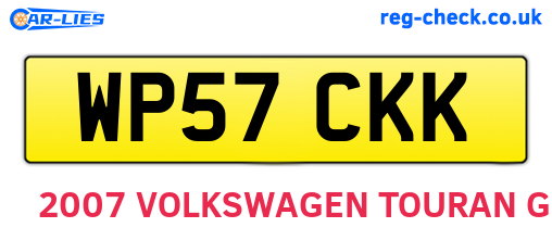 WP57CKK are the vehicle registration plates.