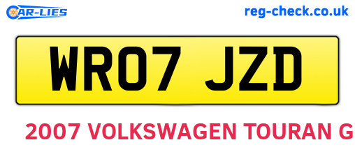 WR07JZD are the vehicle registration plates.