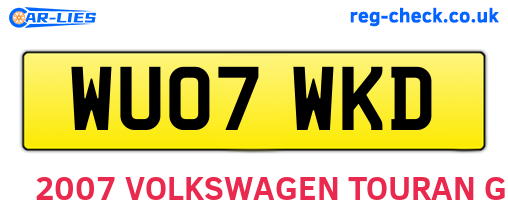 WU07WKD are the vehicle registration plates.