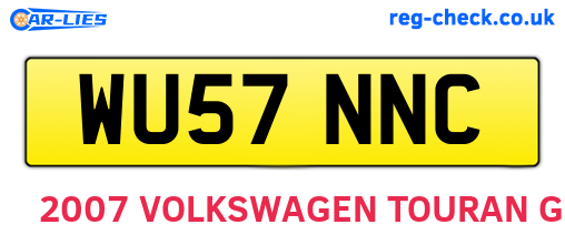 WU57NNC are the vehicle registration plates.