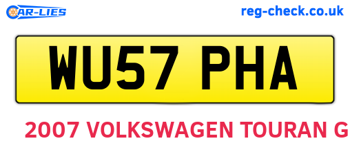 WU57PHA are the vehicle registration plates.