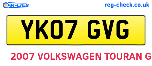 YK07GVG are the vehicle registration plates.