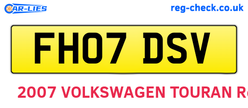 FH07DSV are the vehicle registration plates.