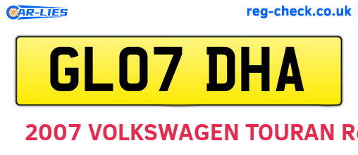 GL07DHA are the vehicle registration plates.