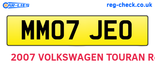 MM07JEO are the vehicle registration plates.