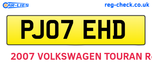 PJ07EHD are the vehicle registration plates.