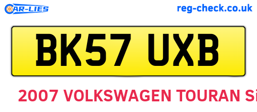 BK57UXB are the vehicle registration plates.