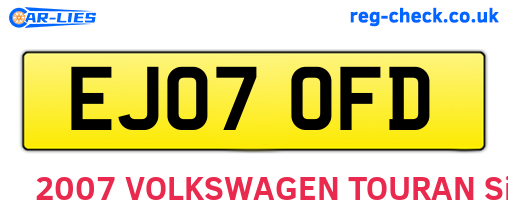 EJ07OFD are the vehicle registration plates.
