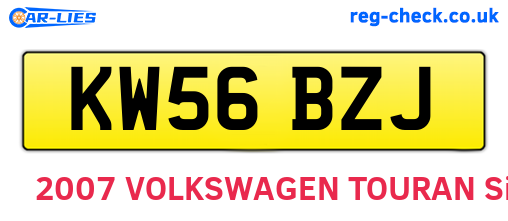 KW56BZJ are the vehicle registration plates.