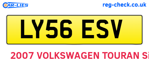 LY56ESV are the vehicle registration plates.