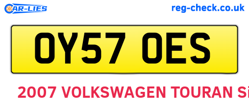 OY57OES are the vehicle registration plates.