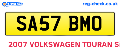 SA57BMO are the vehicle registration plates.