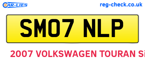 SM07NLP are the vehicle registration plates.