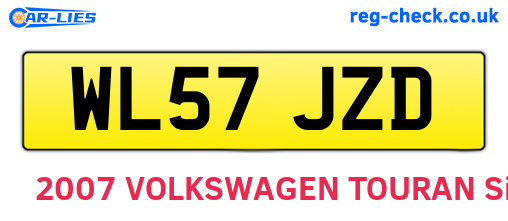 WL57JZD are the vehicle registration plates.