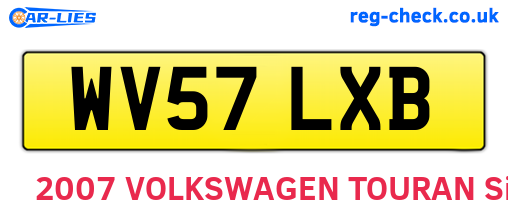 WV57LXB are the vehicle registration plates.